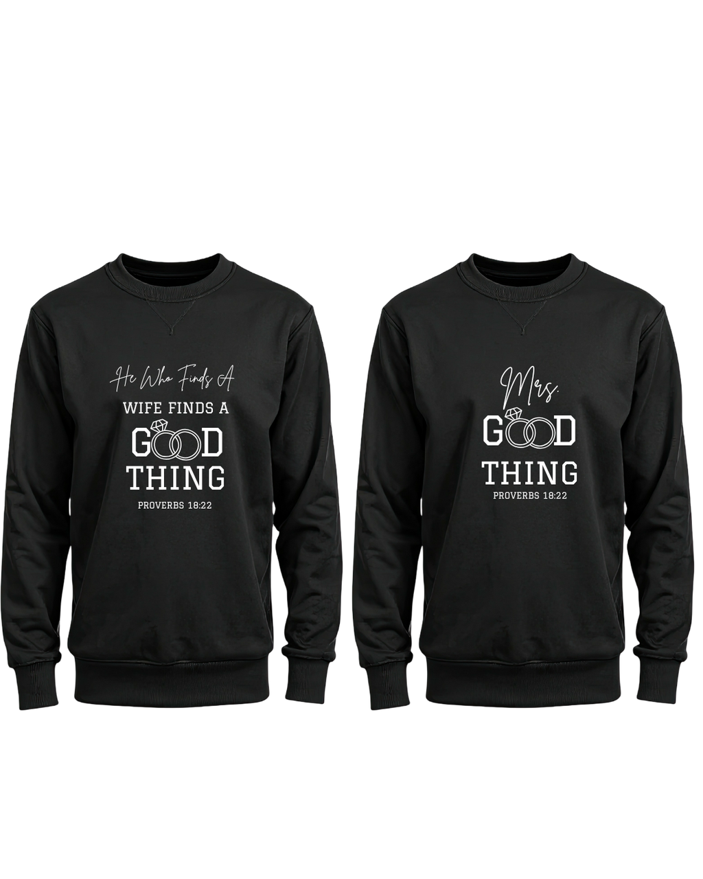 Proverbs 18:22 Couple's Crewneck Sweatshirt