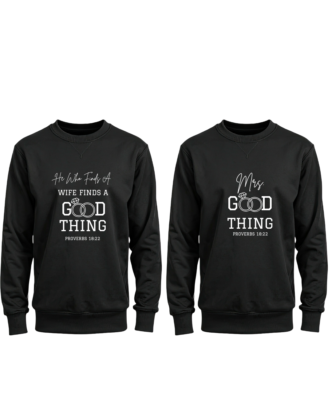 Proverbs 18:22 Couple's Crewneck Sweatshirt